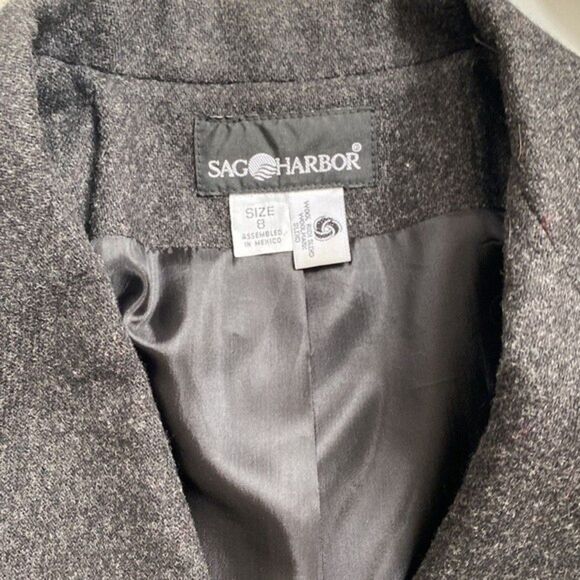 Sag Harbor Womens Blazer Heather Black Wool Rich Blend Jacket Sz 8 100%Pure Wool - Picture 4 of 12